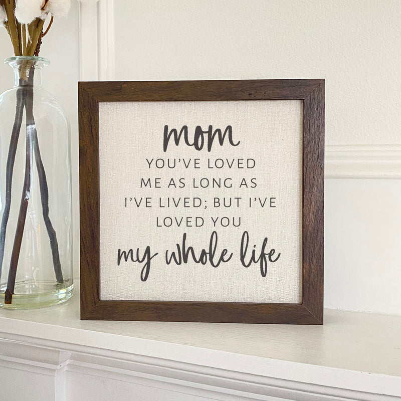 Mom / Mommy Loved You My Whole Life - Framed Sign