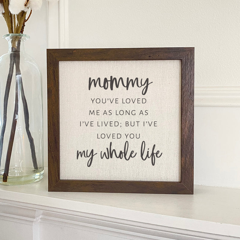 Mom / Mommy Loved You My Whole Life - Framed Sign