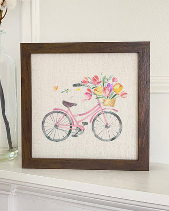 Spring Floral Bike - Framed Sign