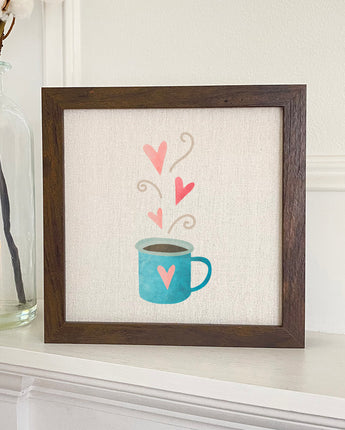 Valentine's Coffee - Framed Sign