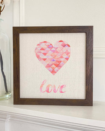 Triangle Heart Love - Framed Sign