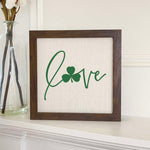 Love with Shamrock Accent - Framed Sign