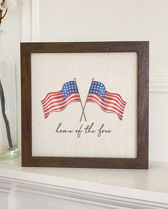 Home of the Free Flags - Framed Sign