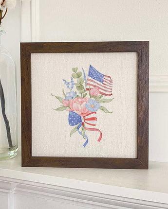American Flag Bouquet - Framed Sign