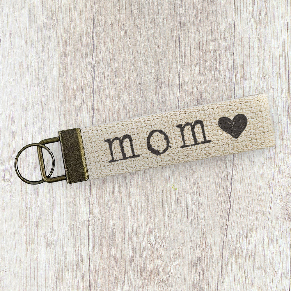 Key Mother Mom Heart - Mother's Day Canvas Key Fob – Indigo Tangerine Retail
