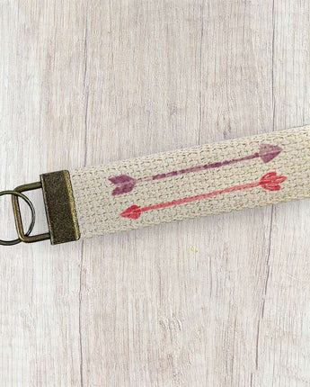 Watercolor Arrows - Valentine's Day Canvas Key Fob