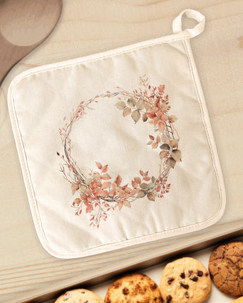 Delicate Autumn Wreath - Cotton Pot Holder