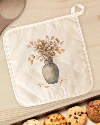 Fall Leaves Vase - Customizable Cotton Pot Holder