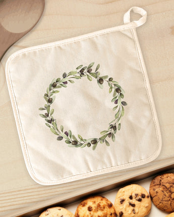 Olive Wreath - Customizable Cotton Pot Holder