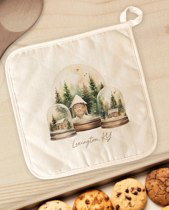 Holiday Snow Globes - Custom Cotton Pot Holder