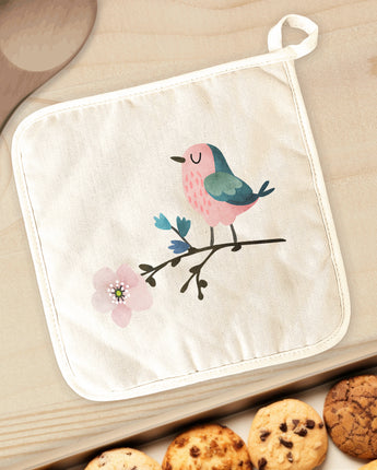 Bird on Cherry Blossom - Cotton Pot Holder