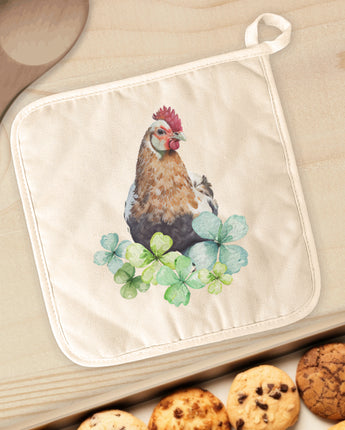 Chicken with Clovers - Cotton Pot Holder