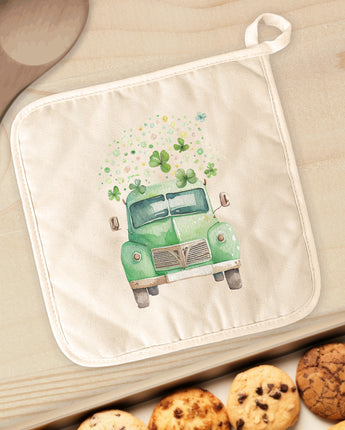 Irish Farm Truck with Clovers - Cotton Pot Holder