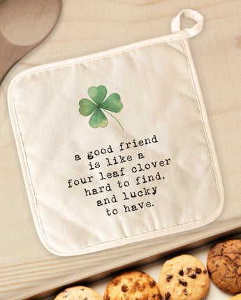 A Good Friend - St. Patrick's Day Cotton Pot Holder