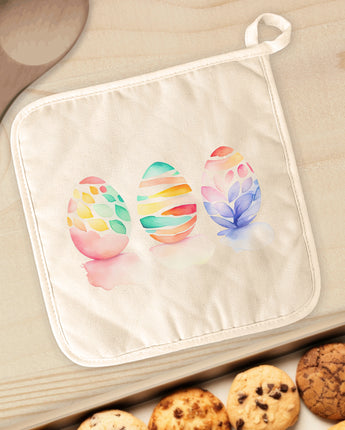 Watercolor Easter Eggs - Warm - Cotton Pot Holder