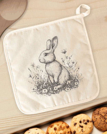 Black & White Bunny - Easter Cotton Pot Holder