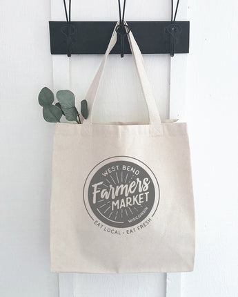 Farmers Market Eat Local w/ City, State - Canvas Tote Bag