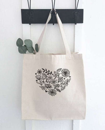 Heart of Flowers - Canvas Tote Bag