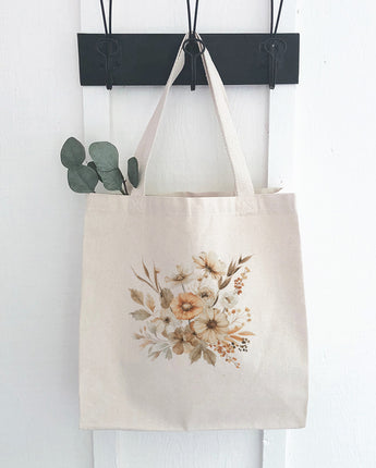 Fall Flowers - Customizable Canvas Tote Bag