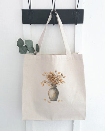 Fall Leaves Vase - Customizable Canvas Tote Bag