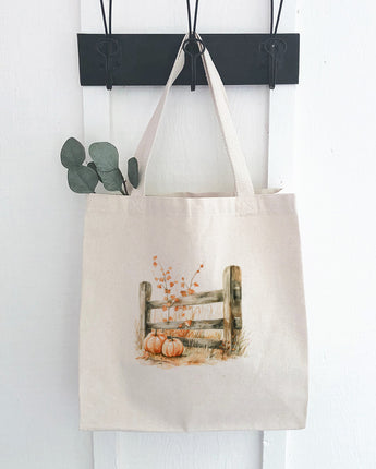 Pumpkin Fence - Customizable Canvas Tote Bag