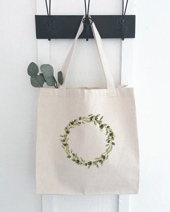 Olive Wreath - Customizable Canvas Tote Bag