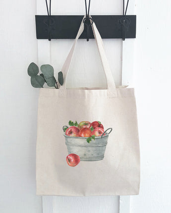 Bucket of Red Apples - Canvas Tote Bag