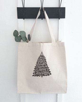 Joy Christmas Tree - Canvas Tote Bag
