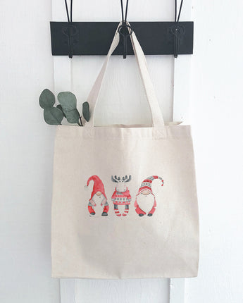 Christmas Gnomes with Moose - Canvas Tote Bag