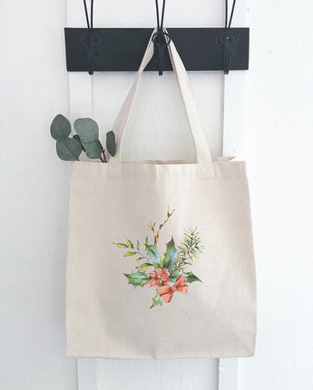 Holly Bundle with Bow - Canvas Tote Bag