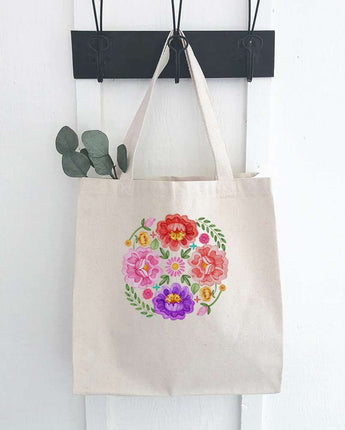 Floral Circulo - Canvas Tote Bag