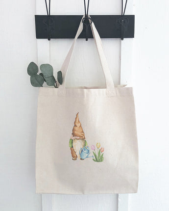 Garden Gnome with Tulips - Canvas Tote Bag