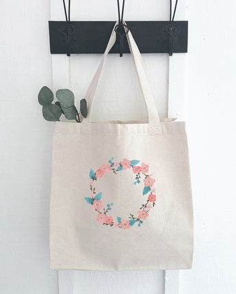 Cherry Blossom Wreath - Canvas Tote Bag