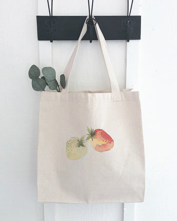 Watercolor Strawberry Pair - Canvas Tote Bag