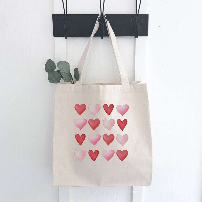 Rows of Hearts - Canvas Tote Bag