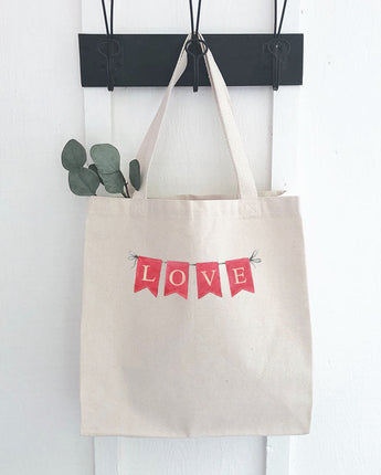 Red Love Banner - Canvas Tote Bag