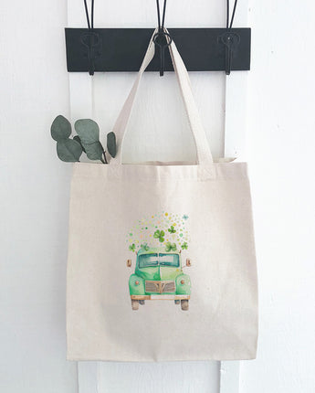 Irish Farm Truck with Clovers - Canvas Tote Bag