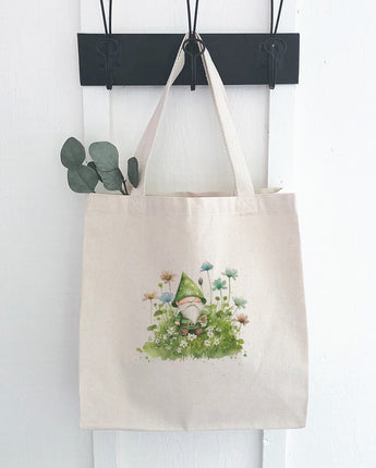 Irish Gnome in Clover - Canvas Tote Bag