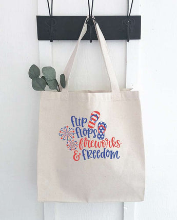 Flip Flops Fireworks Freedom - Canvas Tote Bag