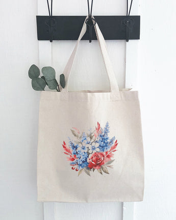 Rose Patriotic Bouquet - Canvas Tote Bag