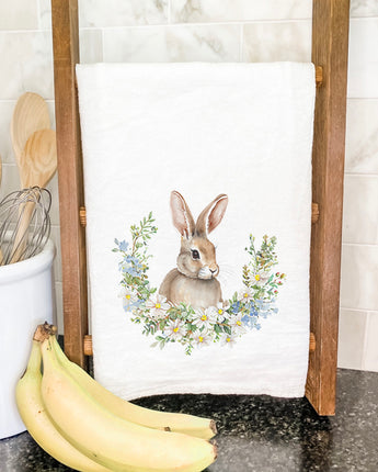 Daisy and Bunny Wreath - Easter Cotton Tea Towel