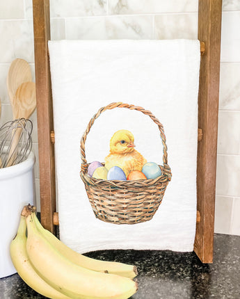 Easter Basket Chick - Easter Cotton Tea Towel