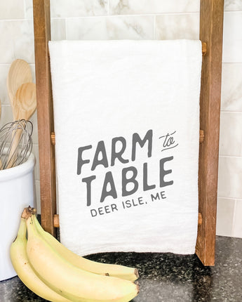 Farm to Table w/ City, State - Cotton Tea Towel