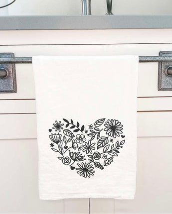 Heart of Flowers - Cotton Tea Towel