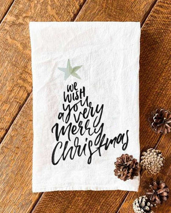 We Wish You a Merry Christmas - Cotton Tea Towel