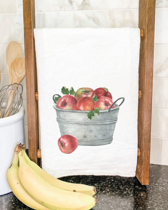 Bucket of Red Apples - Cotton Tea Towel