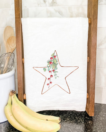 Christmas Star with Berries - Cotton Tea Towel