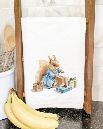 Fairytale Squirrel with Presents - Cotton Tea Towel