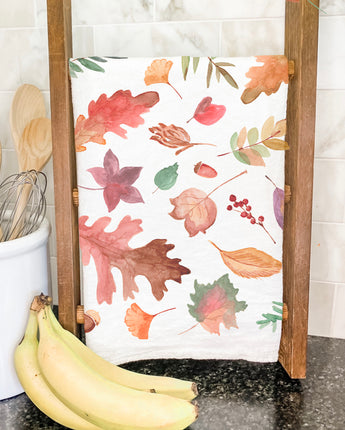 Fall Leaves Pattern - Cotton Tea Towel