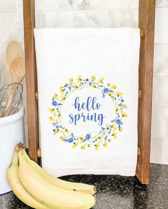 Hello Spring Wreath - Cotton Tea Towel